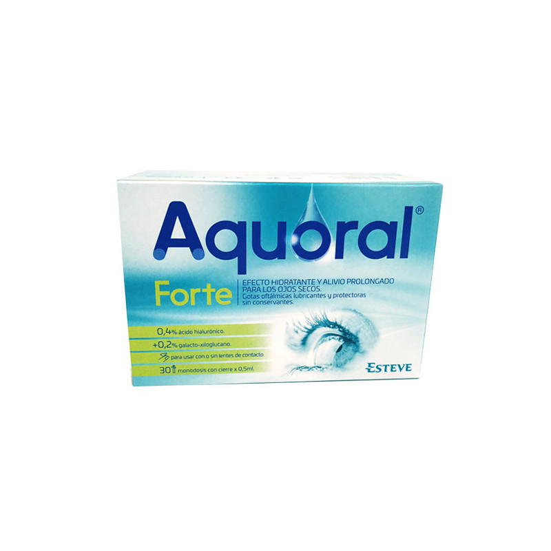 ESTEVE AQUORAL FORTE GOTAS OFTÁLMICAS LUBRICANTES 30 MONODOSIS