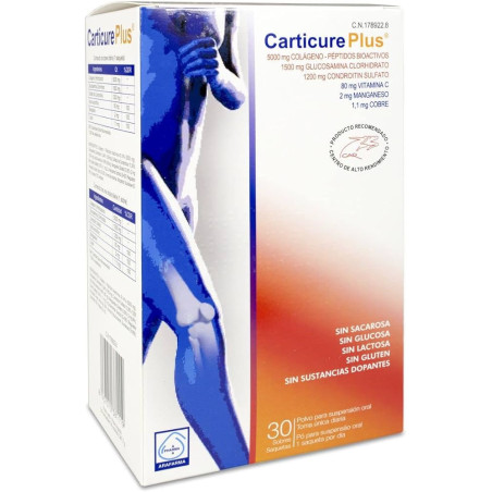 CARTICURE PLUS CONDROITINA + GLUCOSAMINA + COLÁGENO 30 SOBRES