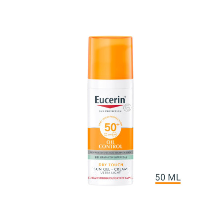 EUCERIN SOLAR GEL-CREMA ROSTRO PIEL GRASA SPF50+ 50ML